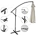 Abba Patio 10-Feet Offset Cantilever Outdoor Hanging Patio Umbrella, Ivory