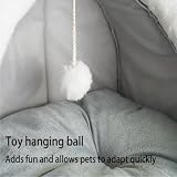 disdain Cat Beds Indoor Grey 2-in-1 Cave with Hanging Teaser Toy view 5