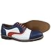 Ferro Aldo MFA-19355 Men's Blue Red White Perforated Lace Up Dress Classic Oxford Shoes