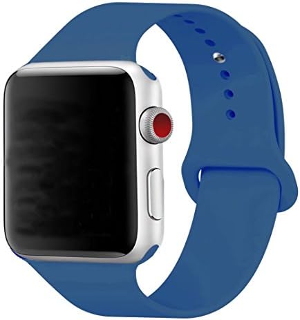 Band for Apple Watch 38mm, Guangzhi New Design (Metal Tuck Clasp Ouside/Correct Wearing Way in 4th Image) Soft Silicone Sport Strap Band for iWatch Series 1 / 2 / 3, Sport, Edition,38mm,Ocean Blue