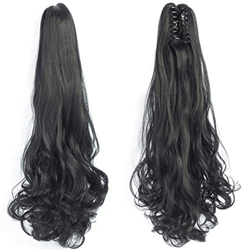 22 Inch Long Wavy Hair Ponytail Synthetic Wrap On