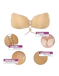 Poipoico - Sujetador sin espalda, 2 paquetes, autoadhesivo, cómodo, invisible, de silicona