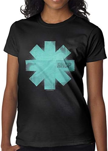 Censu Womens Red Hot Chili Peppers Blue T-Shirts Funny Short-Sleeve Tee Blouse,Black Casual