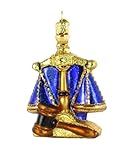 Scales Of Justice Glass Ornament Old World Legal Lawyer Judge's Gavel