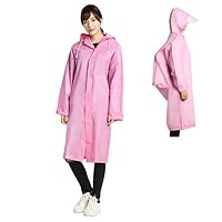 SVNA Reusable Rain Poncho Adult Lightweight Portable Long Poncho for Hiking or Camping,Pink