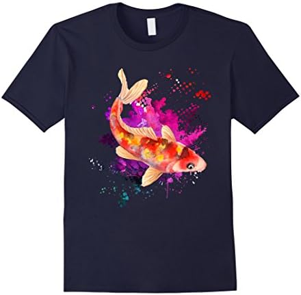 Men's Koi Shirt - I Love Koi Fish T shirts 2XL Navy