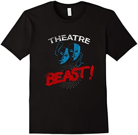 Mens Theatre Beast T shirt Drama Actor and Actress Gift Tee Mask Large Black