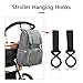 HaloVa Diaper Bag, Baby Nappy Backpack, Maternity Mommy Daddy Travel Shoulders Backpack, with Wet Cloth Pocket, Thermal Insulated Bottle Pockets and Stroller Hanging Hooks, Large Opening Design, Gray