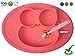 Owl Silicone Placemat - Spill Proof Suction Plate for Baby, Kids, Children, Toddlers by Angel Home (Pink)