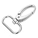 Pack of 20 Pcs Large Size Metal 1.8 inch Lobster Clasps Swivel Trigger Clips Snap with 1 inch Oval Ring Silvery Curved Ring (1 inch)