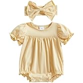 woshilaocai Baby Girls Spring Summer Clothes Newborn Smocked Romper Bubble Vintage Bodysuit Outfit