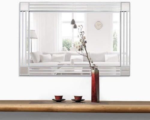 Tuff Concepts Antique Modern Venetian Style Wall Mirror, 91cm X 61cm, Silver, 91.4L x 61W cm - Image 4