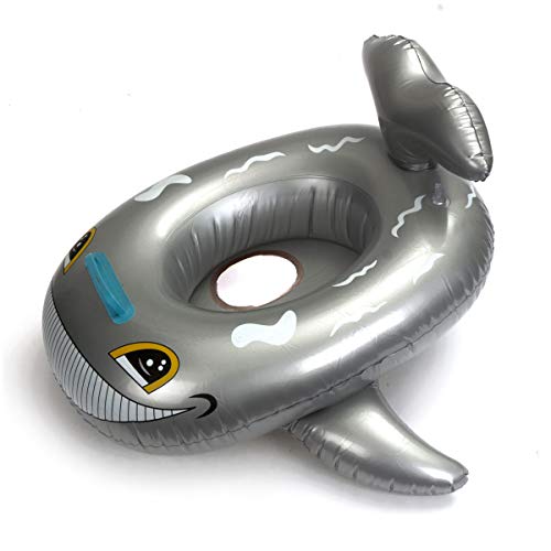 Jeteven Baby Pool Float - Grey Shark Inflatable Swimming Pool Floaties Boat for Infants Toddlers
