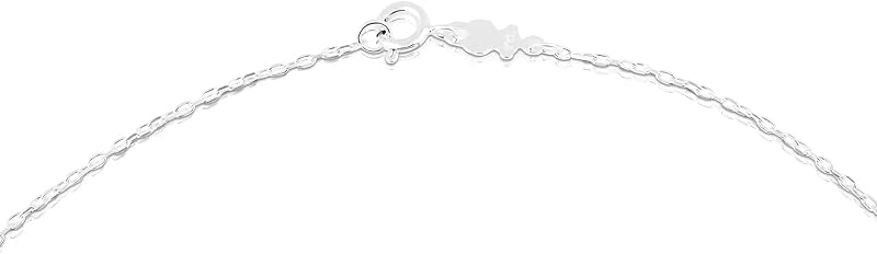 Collier ras du cou en argent avec anneaux ovales, 45 cm Chain