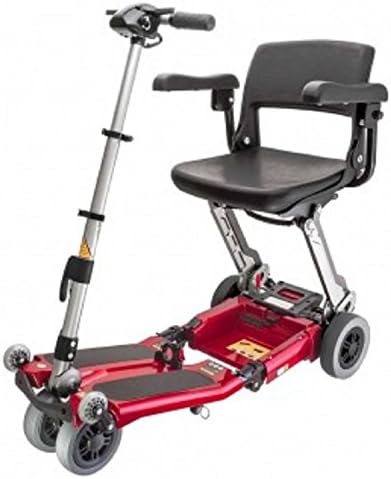 Free Rider USA - Luggie Elite - Compact Lightweight Foldable Scooter - 4-Wheel - Red