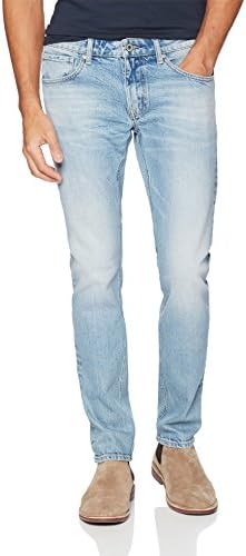 Denim Garage Classics Men's Slim-Fit Stretch Jean 31X34 Light Stone Wash Blue