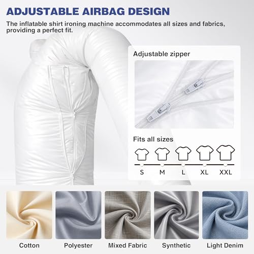 Airoflux Automatic Ironing Machine, Portable Hands-Free Wrinkle Remover with Remote Control for Shirts & Pants, Gentle on All Fabrics, Ironing Machine Perfect for Apartments, Business Travel