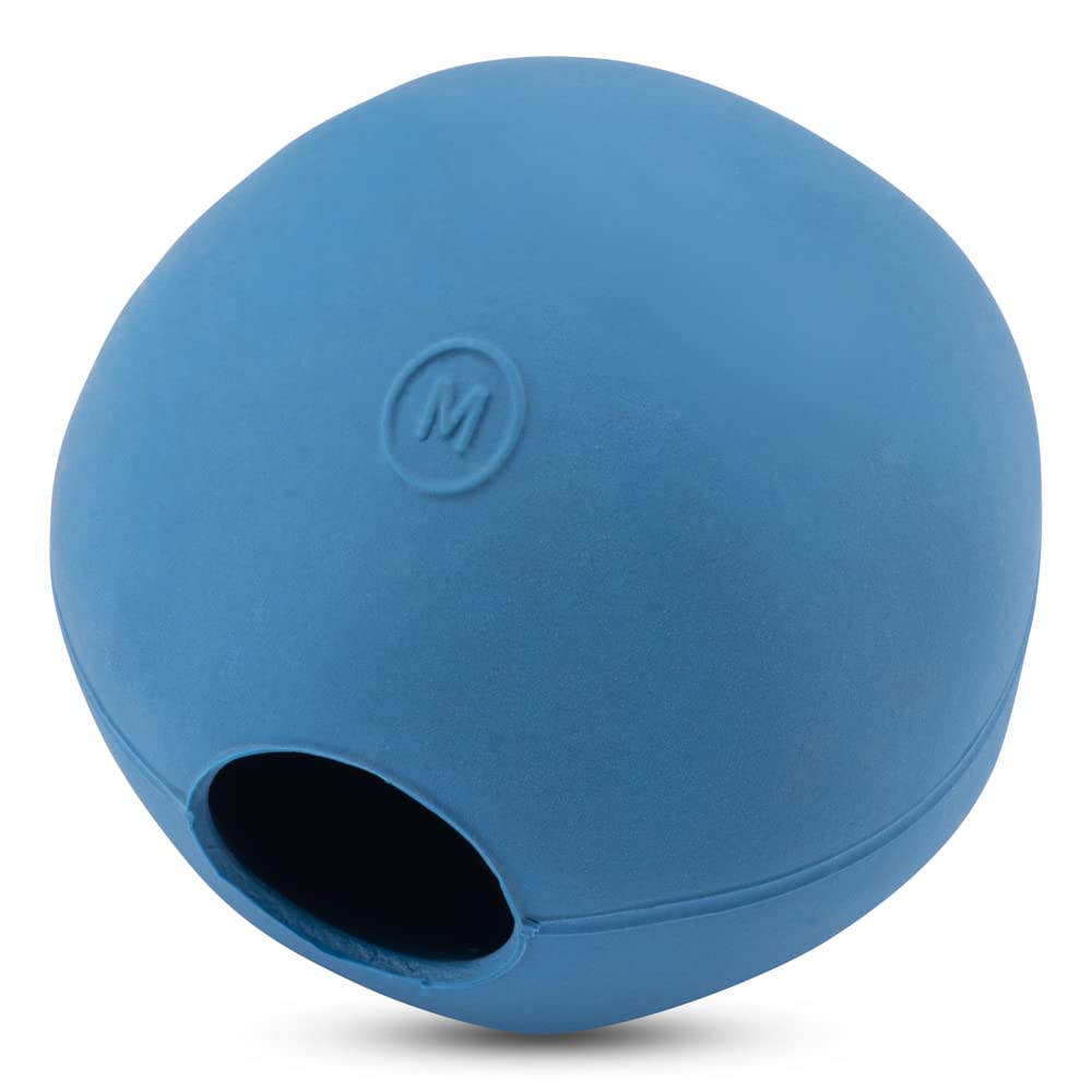 Beco Dog Ball - Eco Friendly Natural Rubber Hollow Chew Toy for Dogs - Extra Strong - Large - Blue