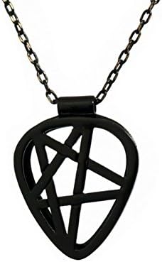 [PICKRING] Guitar Pick Holder Pendant Necklace Standard Size (Star/Black)