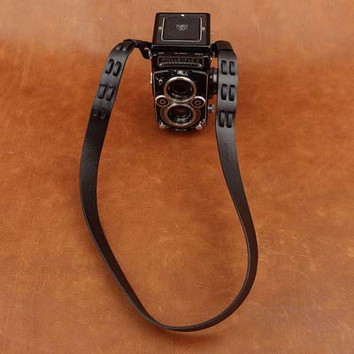 Gennuine Real Leather Neck Shoulder Strap Belt for Rollei Rolleiflex TLR Camera (cam2303 Black)