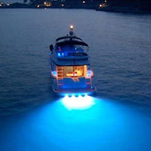 Rumfo 12V-24V 9W Boat Drain Plug Light 6 LED Boat Drain Plug Light Marine Lighting with Waterproof Connector for Fishing Swimming Diving