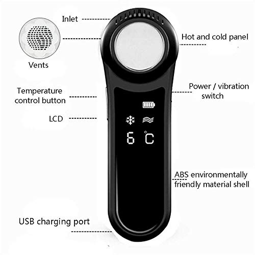 Portable Facial Massager,Firming Care Device,Hot and Cold Skin Care Device Hammer,Vibration Facial Beauty Instrument,Household Water Meter- USB Charge,White