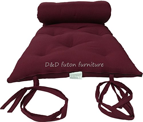 Brand New Burgundy Traditional Japanese Floor Futon Mattresses 3"thick X 30"wide X 80"long, Foldable Cushion Mats, Yoga, Meditaion. - Thumbnail 3