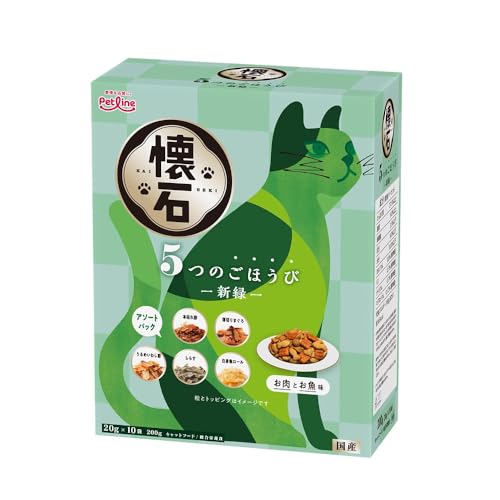 ペットライン 懐石 5つのごほうび 新緑 キャットドライ 国産 小分けの商品画像