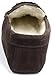 SNUGRUGS Womens Dark Brown Wool Lined Moccasin Slippers with Suede Sole.