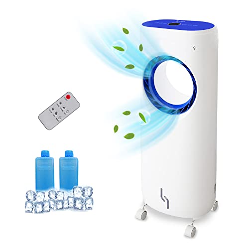 Evaporative Portable Air Cooler Tower Fan With Ice Packs, 3 Speeds, Low