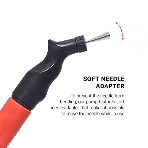 Taisk Ball Pump Dual Action Hand Pump with 6 Needles Portable Fast Push and Pull Ball Inflator Perfect for Rugby, Soccer, Football, Volley Sport Ball Inflation and More