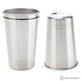 Clean Steel Stainless Steel Cups (Pack 5 or 2) - Multi-purpose 16 oz Pint Glasses Made from BPA Free Premium 18/8 Electropolished SS Metal