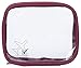 Scout Jump TSA Approved Small Clear Durable Toiletry Bag for Domestic/International Travel | Quart Size for 3-1-1 Compliant Toiletries/Cosmetics/Accessories in Carry-On Luggage (Burgundy)