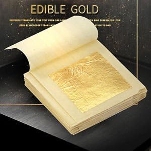 SLB Works 10 Sheets Pure Foil Leaf 24K Food for Anti-Aging Facial Spa Craft Gilding (Gold)