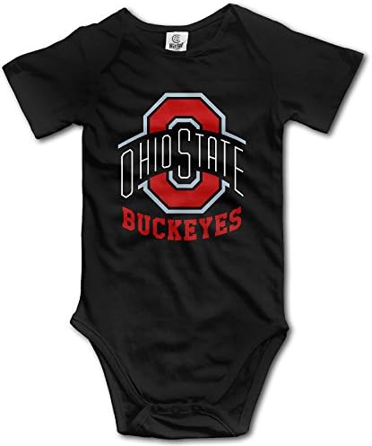 Kids Osu Ohio State Buckeyes Baby Little Boys Girls Bodysuits Onesies 12 Months Black 100% Cotton