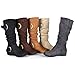 Journee Collection Womens Regular Sized and Wide-Calf Slouch Buckle Knee-High Microsuede Boot
