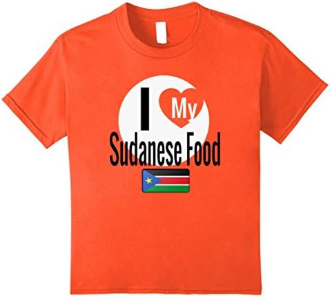 Kids I Love My Sudanese Food Funny Sudan Flag T-shirt 8 Orange