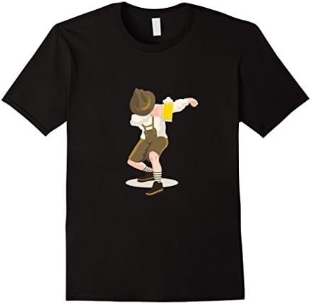 Mens Funny Oktoberfest Lederhosen Dabbing T-Shirt Dab Dance Shirt 2XL Black