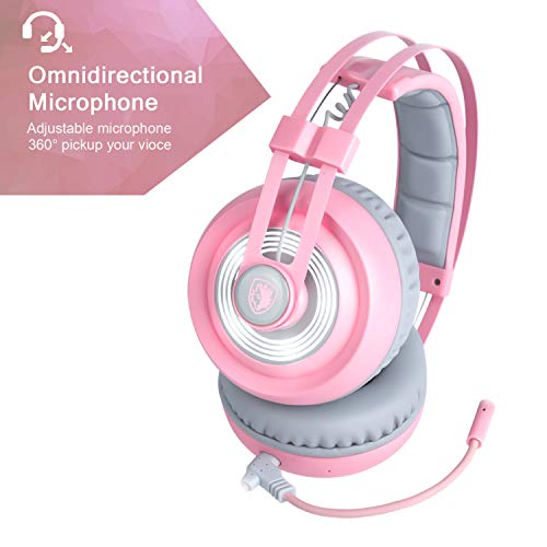 SADES Gaming Headset for PC Mac, USB 7.1 Surround Sound Wired Headset