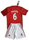 Manchester United 2016-2017 Pogba #6 Kids/Youths Home Soccer Jersey & Shorts Set