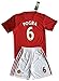 Manchester United 2016-2017 Pogba #6 Kids/Youths Home Soccer Jersey & Shorts Set
