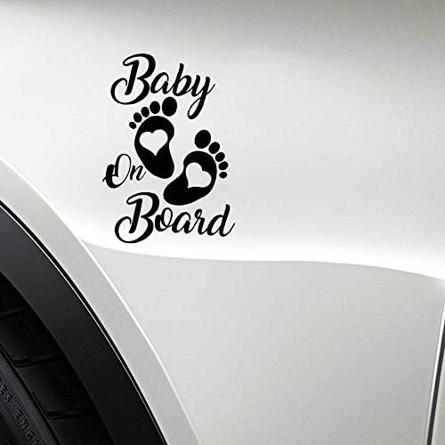 Stukk Baby On Board Car Window Vinyl Sticker 5" x 7" - Black, Unique