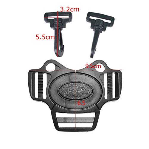 Iris-Shop - Baby 5-Point Belt Lock Clip Hook Stroller Pram Buggy Safe Harness Strap Buckle Black