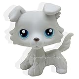 GOOD LUCK CHARM LPS Collection LPS #363 Grey White Collie Puppy Dog Figure Toys