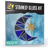 Moon &amp; Star Pre-Cut Stained Glass Kit-Make Your own Beautiful Glass Project.