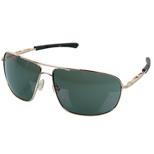 Gargoyles Shindand Aviator Sunglasses, Gold & Green, 64 mm
