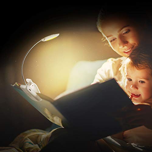image for 7 LED Clip Reading Light, TopElek Book Light with 9-Level Brightness(W