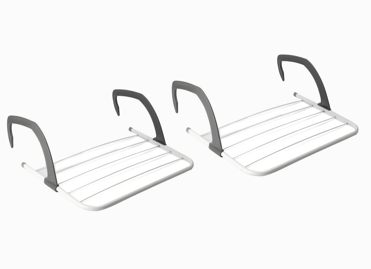 ADEPTNA Large 68cm Pack of 2 Folding Radiator Cloth Airer Rack with Adjustable Arms - Clothes Laundry Portable Hanging Drying Rack