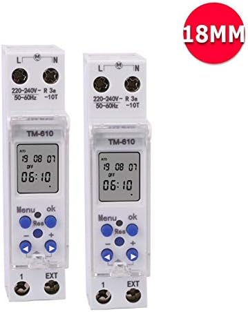 18Mm Single Module Din Rail Programmable Timer Switch