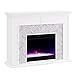 Southern Enterprises Torlington Fireplace, White/Gray